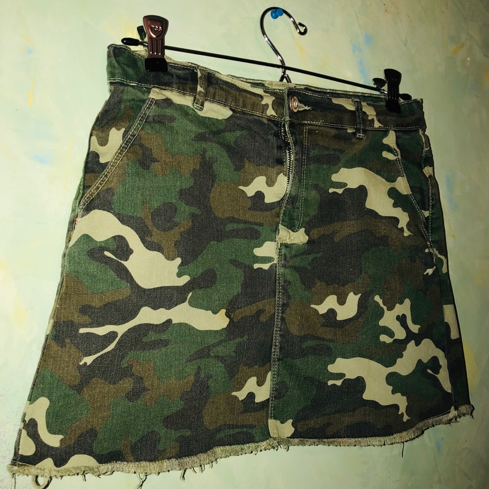 Zara Kids Camouflage Denim Collection Skirt